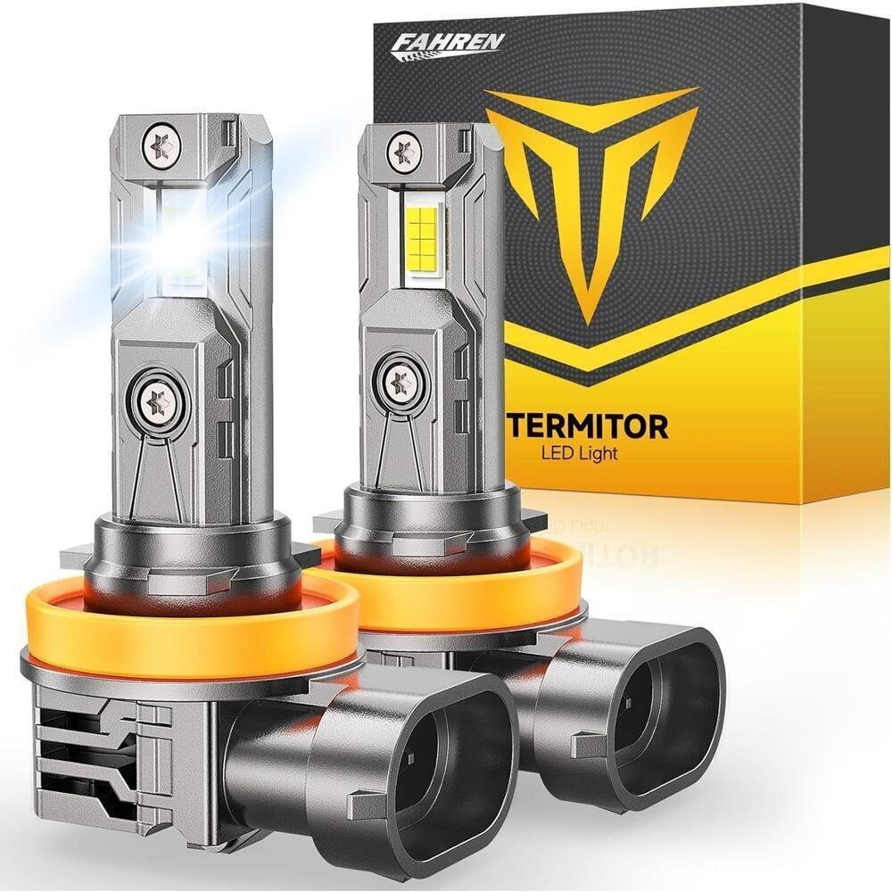 FAHREN H11/H9/H8 light Bulb, [Upgraded & Brightest] 𝟒𝟔𝟎𝟎𝟎𝐋𝐌 𝟗𝟎𝟎% Super